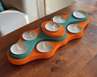 Wavy Poplar Wood Tea Light Candle Holder