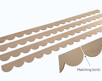 Solid Poplar Scallop Trim with Matching Joints – 42 x 2.2 x 1/4 Inch Hardwood Boards