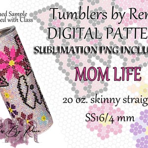 Mom Life-strassteensjabloon 20 oz. mager recht ss16-stenenpatroon Digitale download, png-sublimatie inbegrepen
