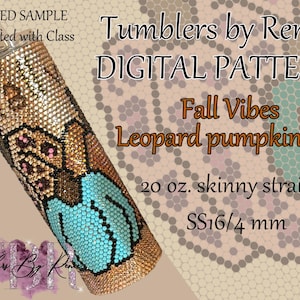 Fall Vibes Leopard Pumpkin Trio rhinestone template 20 oz. skinny straight ss16 stones pattern Digital download NO SUBLIMATION