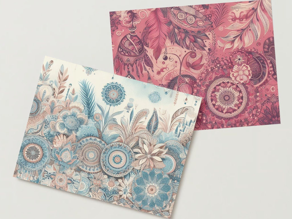 Boho Chic Junk Journal Digital Kit 30 Pages Photo Album