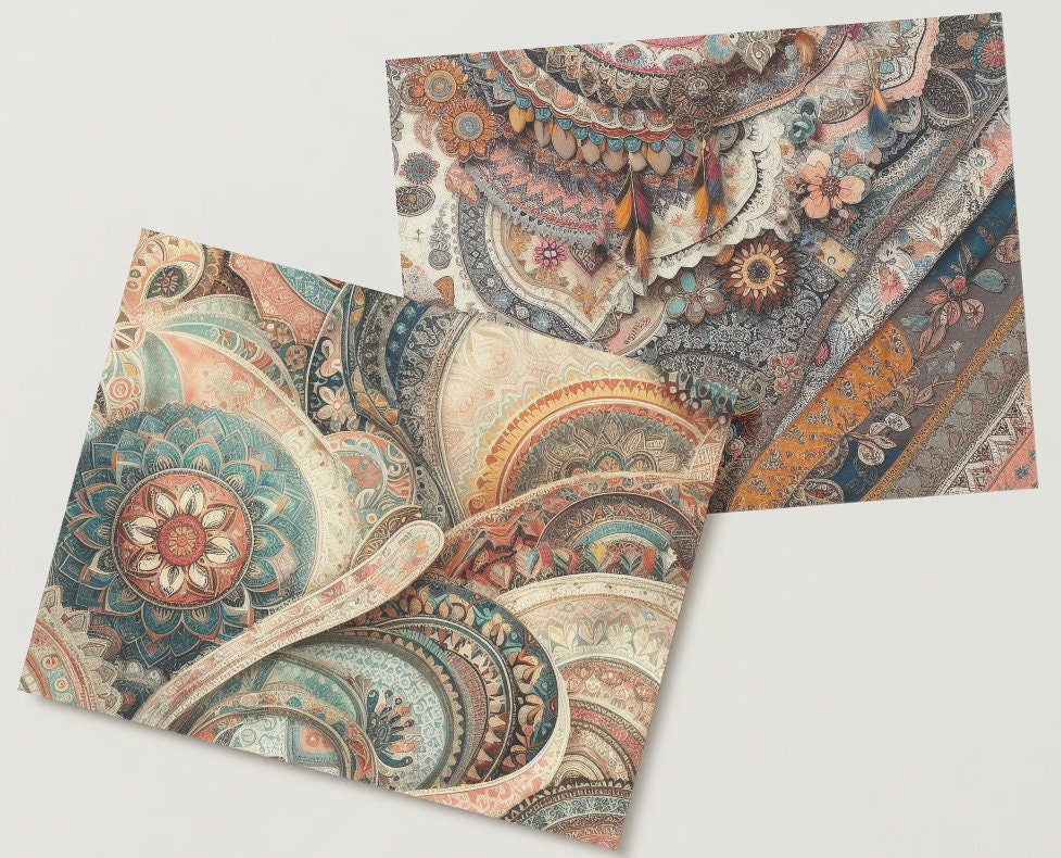 Boho Chic Junk Journal Digital Kit 30 Pages Photo Album