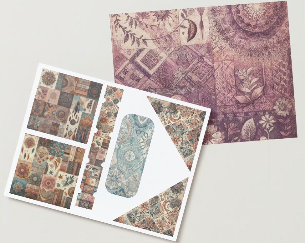 Boho Chic Junk Journal Digital Kit 30 Pages Photo Album
