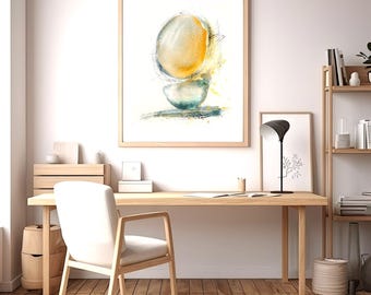 Minimalist Watercolor Abstract Art – Soft Pastel Printable Wall Art for Calm, Modern Interiors