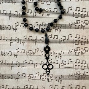 Rosary Beaded Clock Part Necklace