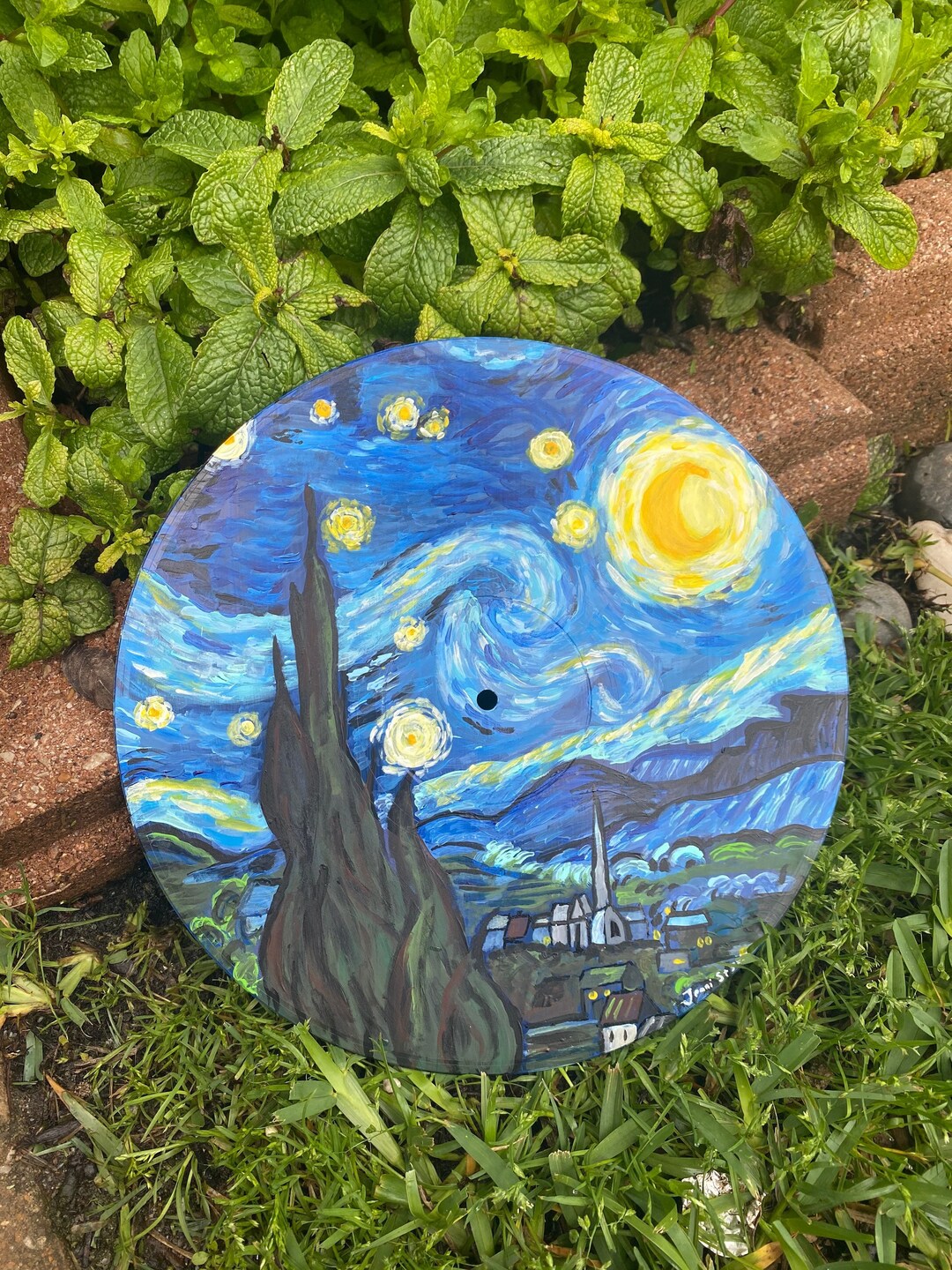 Handpainted Vinyl Art Etsy