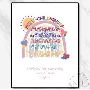 Childminder Gift , Childminder Print , Childminder Leaving Print, Best Childminder