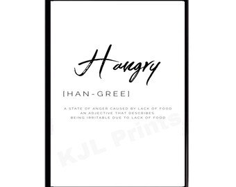 Hangry Wandbild Wohndekor Küche Druck