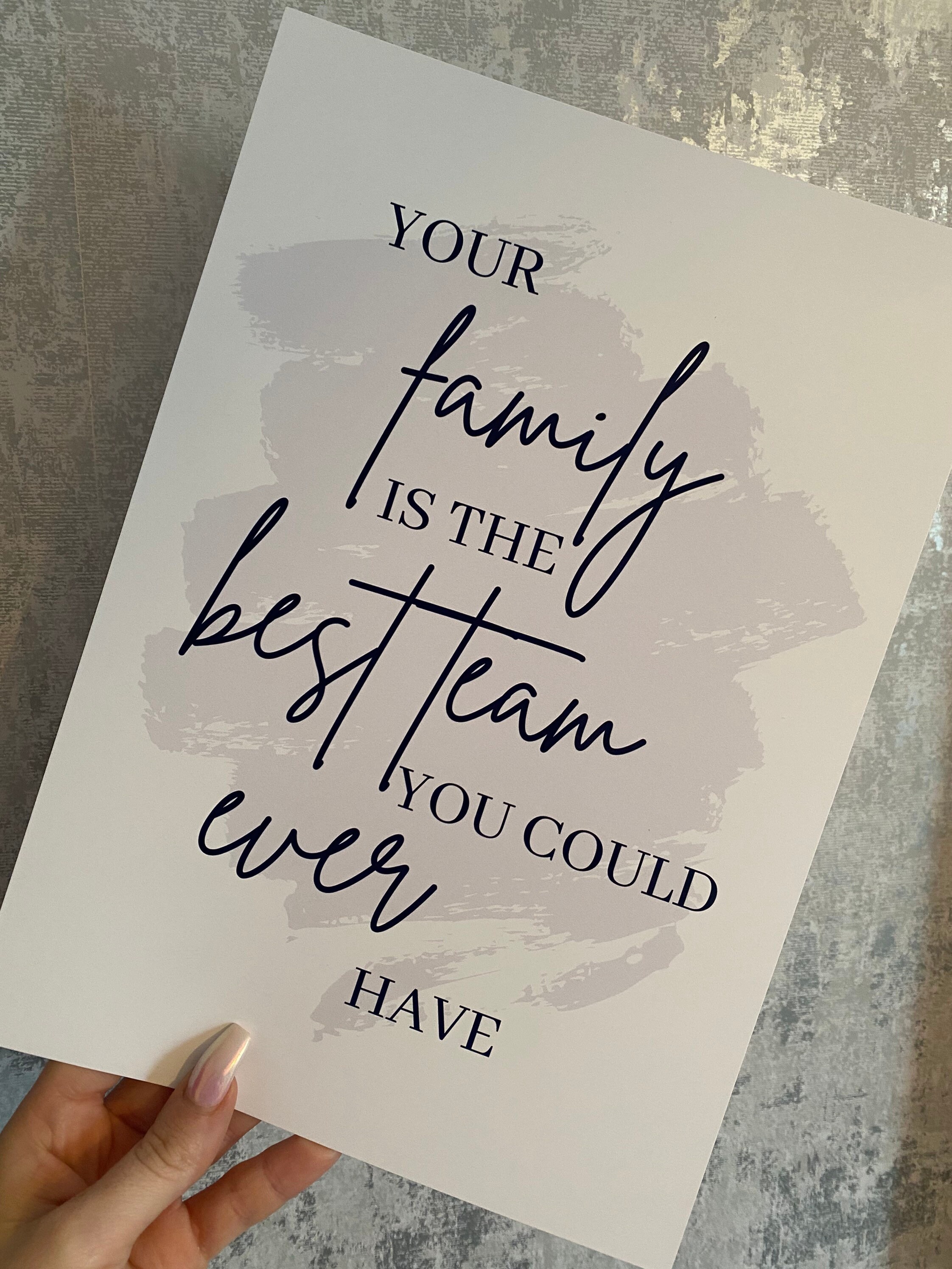 Family Print Your Family is the Best Team You Could Have Quote Etsy UK