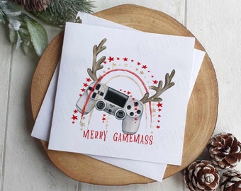 Personalised gamer Christmas card | merry Christmas