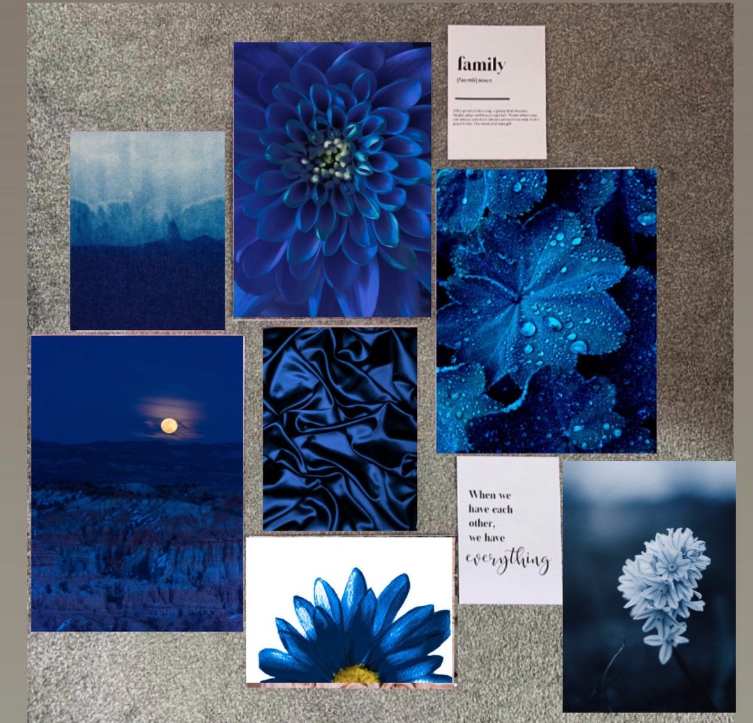 Set of Navy Blue Wall Prints Home Decor Gallery Wall Etsy