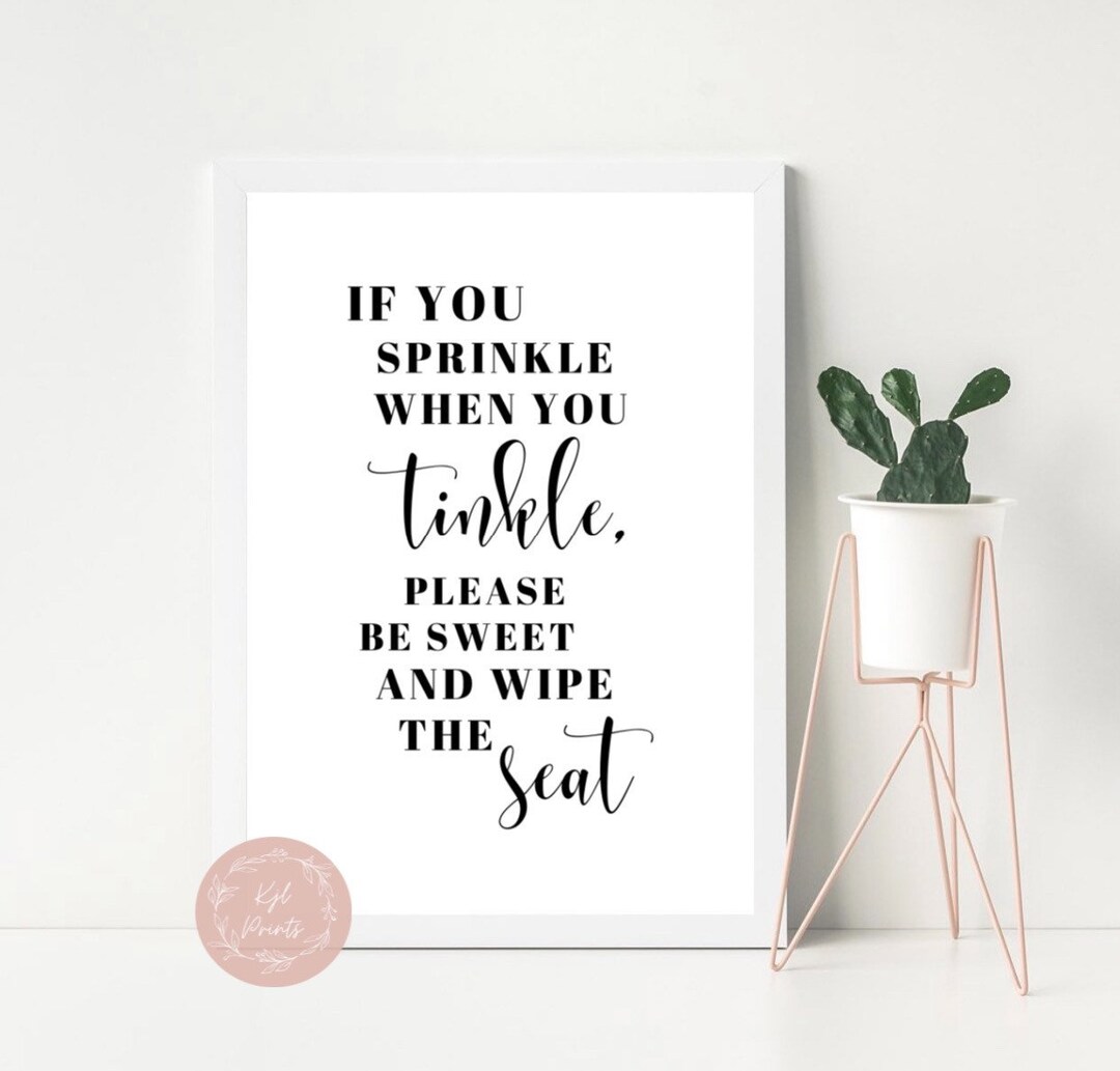 Bathroom Wall Art Print: Sprinkle Tinkle Wipe Seat - Personalized - Etsy