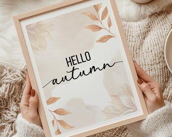 Hello Autumn print | Autumn Decor | Fall | Halloween Prints | Autumn Home Prints