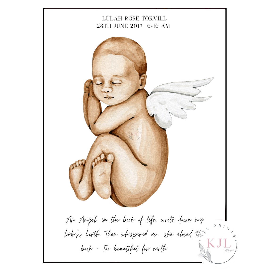 Angel baby print baby loss miscarriage personalised an Etsy