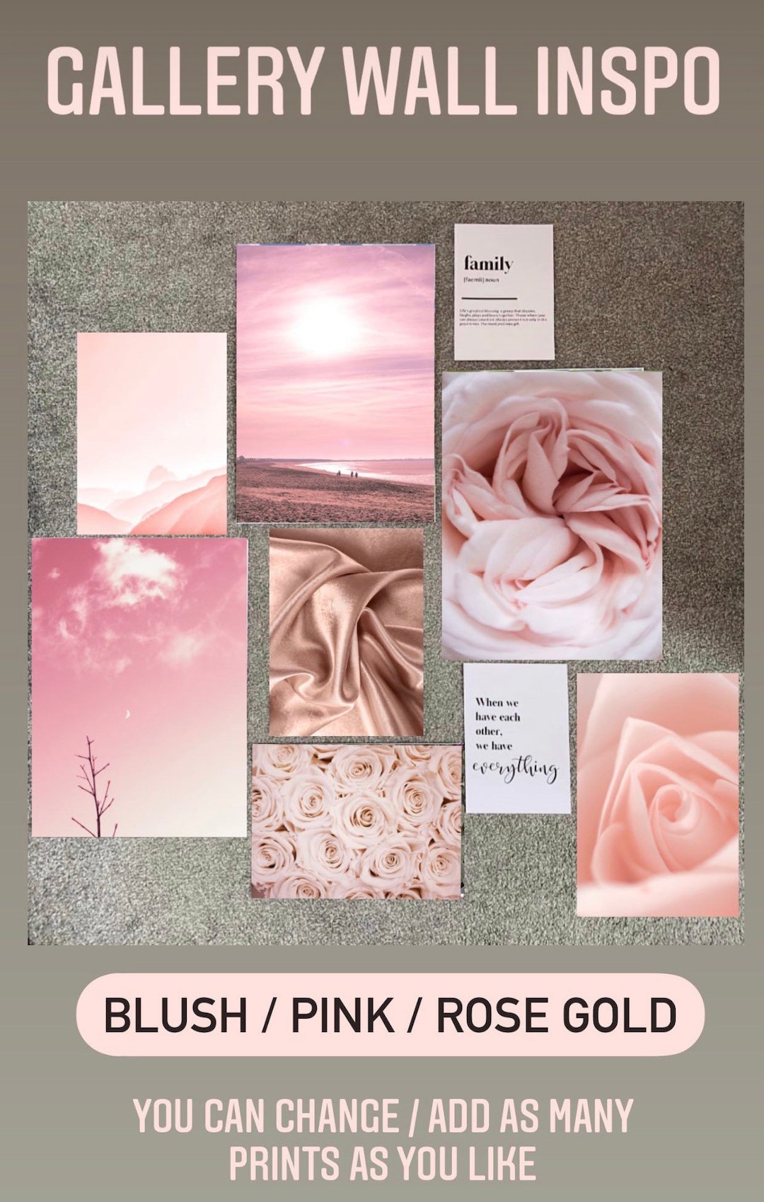 Blush Pink Gallery Wall Art Prints - Set of 9 - Etsy