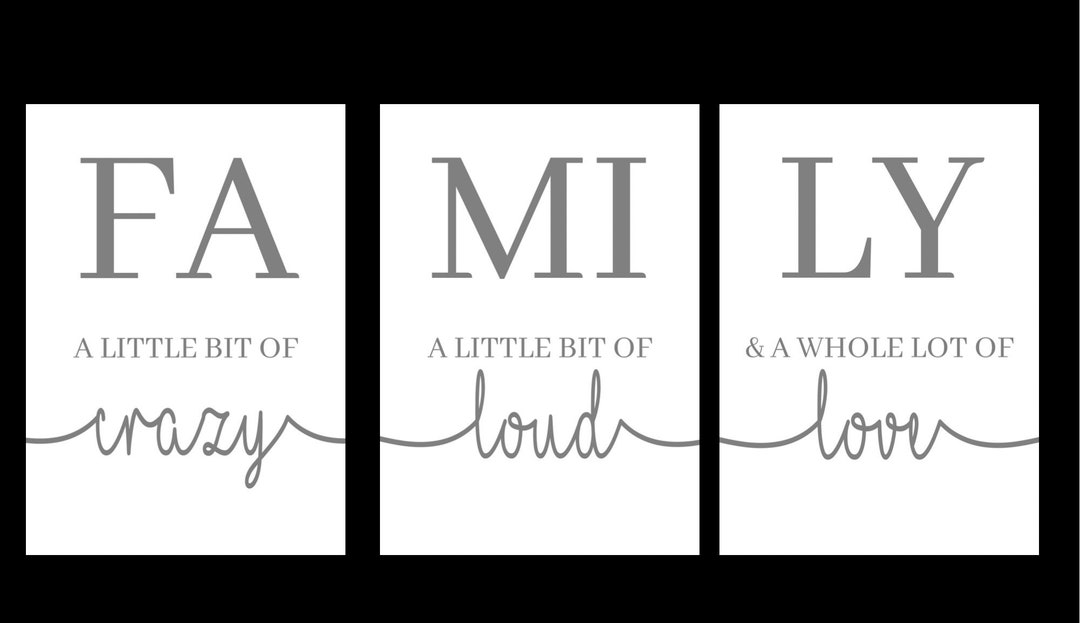 Set of Three Family Wall Prints | Home Decor | - Etsy