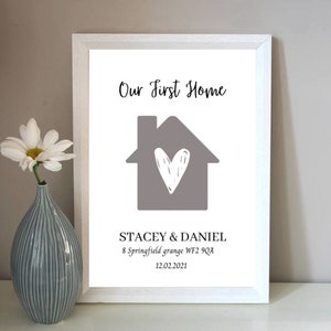 New home wall prints - our home - new home gift - home sweet home - personalised home print - our first home
