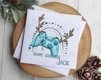 Personalised gamer Christmas card | merry Christmas