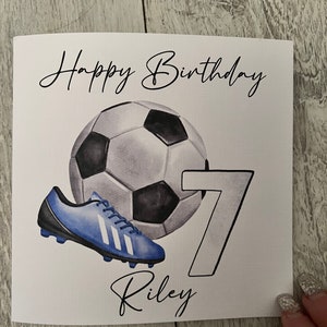 Tarjeta de fútbol personalizada, tarjeta de cumpleaños, cualquier edad, tarjeta de cumpleaños de fútbol, feliz cumpleaños, aficionado al fútbol
