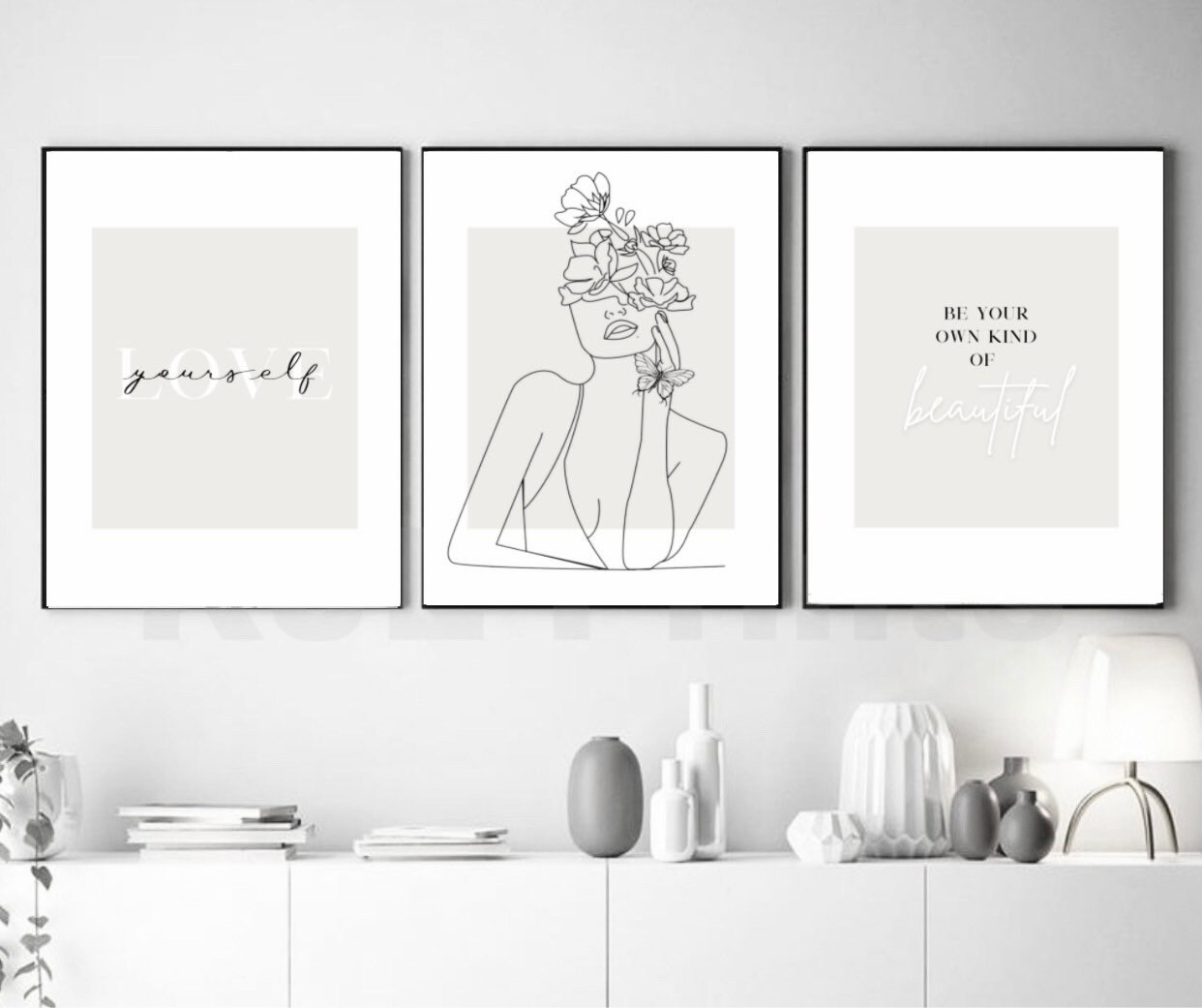 Neutral Grey Inspirational Quote Wall Prints Wall Art Female | Etsy UK