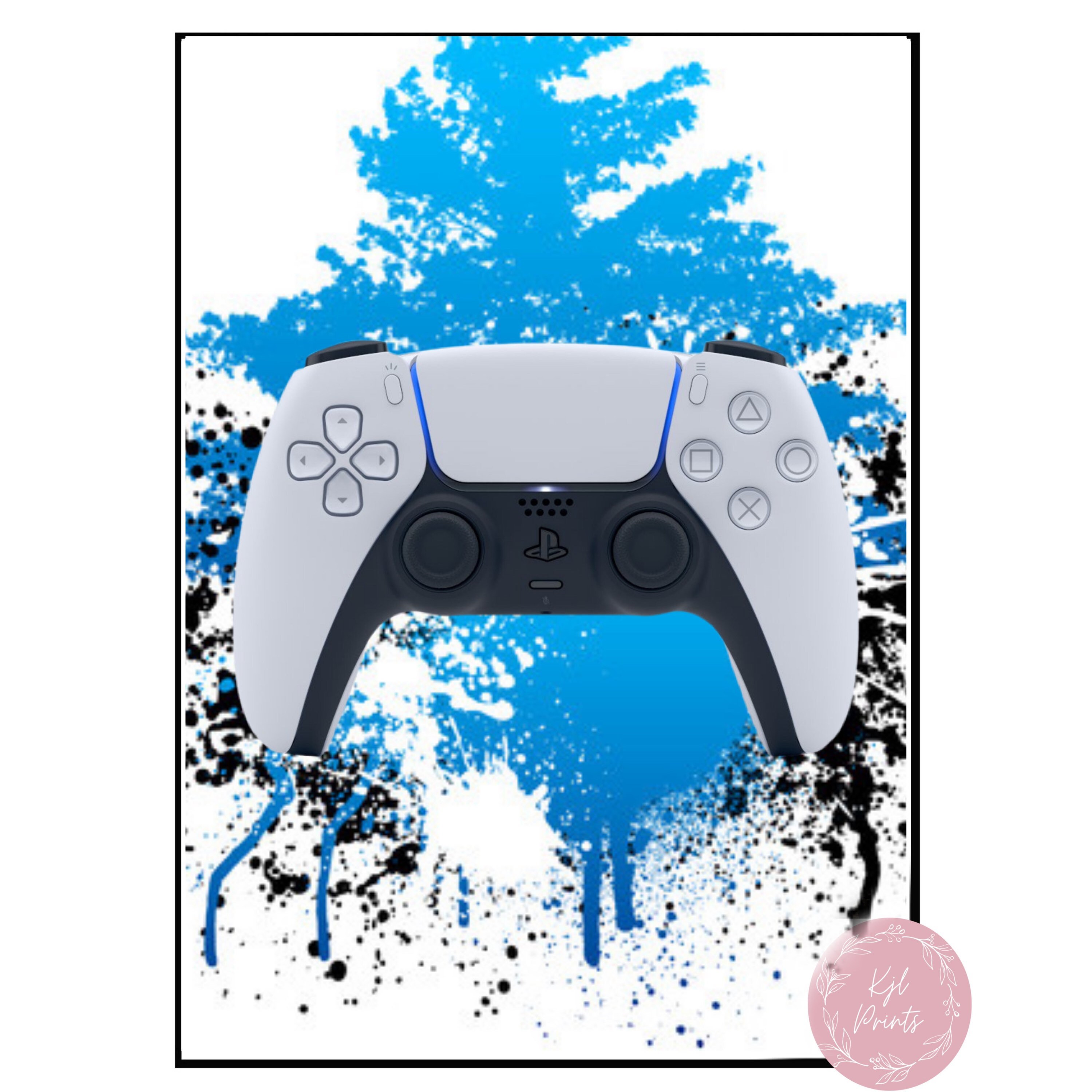 Play station controller ps5 paint splash gamer print Etsy