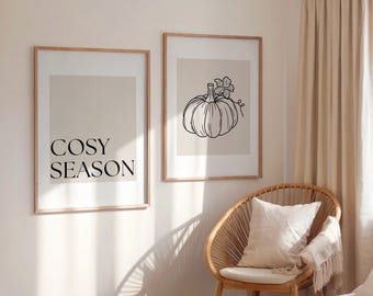 Impresiones de temporada acogedoras / Impresión de calabaza / Decoración de otoño / Otoño / Impresiones de Halloween / Impresiones de otoño para el hogar