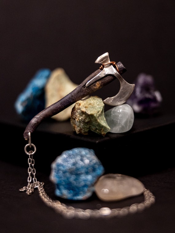 Viking Axe 925 Sterling Silver necklace