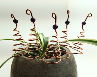 6 pack Amethyst Electroculture Antennas | Perfect for Houseplants | Electro culture gardening antennas | Cute Plant Decor | Perfect Gift |