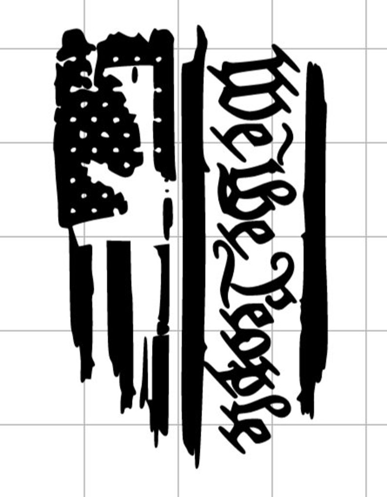Download SVG File We The People Tattered Flag with Rifle SVG | Etsy