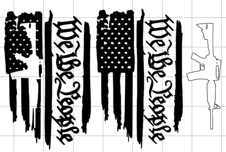 Download SVG File We The People Tattered Flag with Rifle SVG | Etsy