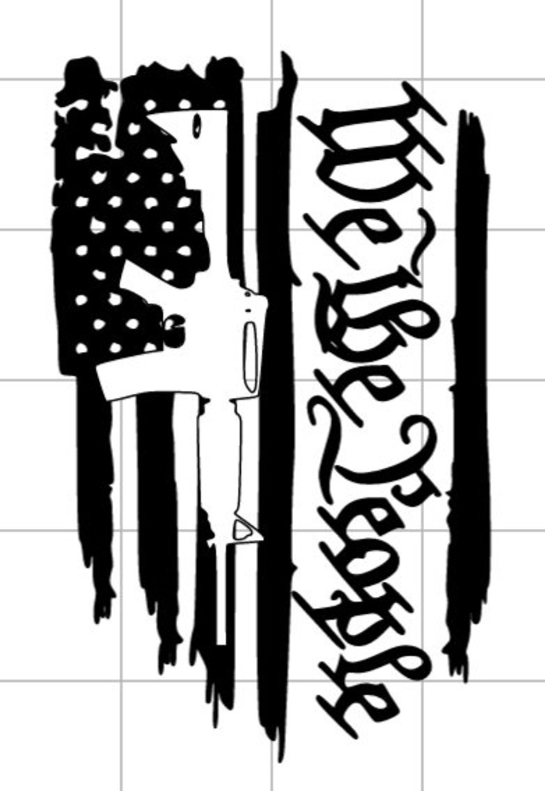 Download SVG File We The People Tattered Flag with Rifle SVG | Etsy