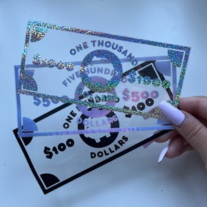 THREE 1K/500/100 Laminated Vinyl Cash Placeholder Slips