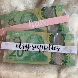 Clear Cash Envelopes Met Vinyl Labels (set van 5) - verschillende lettertypen beschikbaar!