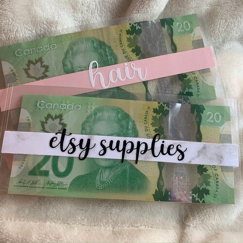 Clear Cash Envelopes With Vinyl Labels set of 5 Different Etsy