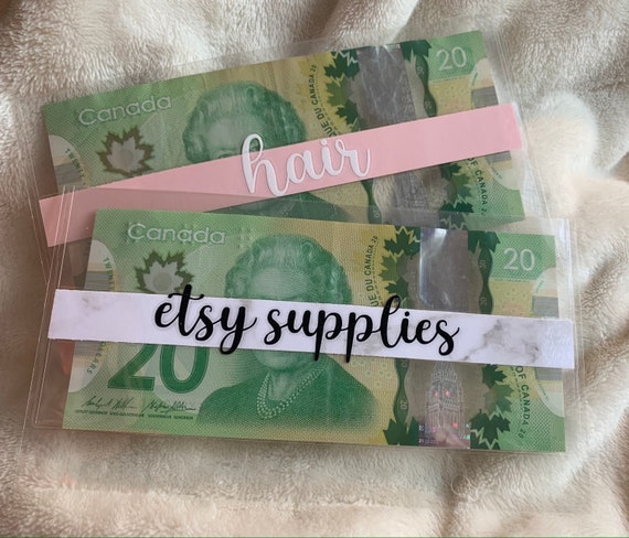 Clear Cash Envelopes With Vinyl Labels (set of 5) - different fonts available!