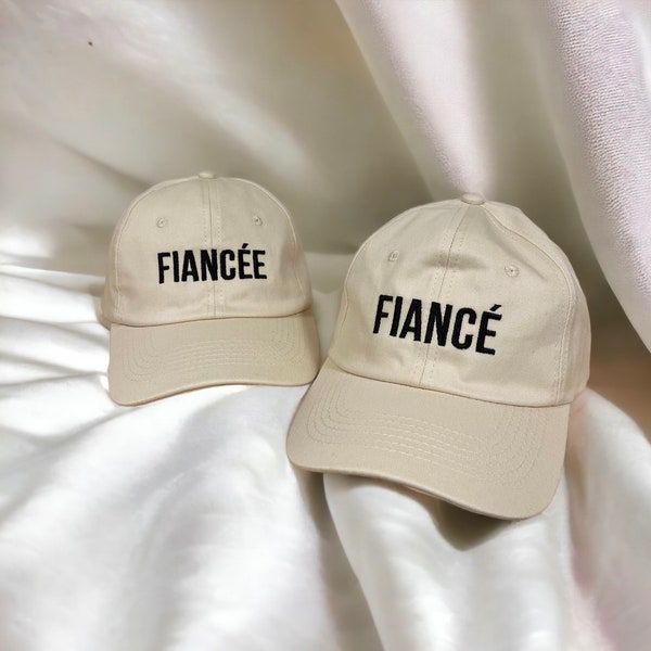 Embroidered Fiancée Hat, Fiancé Hat, Fiancé and Fiancee,  Engagement Hat, Engagement Gifts, Engagement Announcement, Bride to Be Gift
