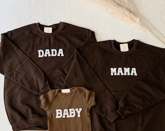 Mama Dada Baby Shirts |Family Matching Outfit for Pictures |Family Shirts |Family Sweatshirts | Family Outfit | Gifts to New Parents