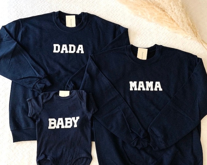 Matching Family Outfit |Family Matching Outfit for Photoshoot |Gifts for New Family |Mama Papa Baby |Family Sweatshirts |Gifts for Family