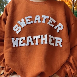 Sweater Weather Sweatshirt | Cute Fall Sweatshirt | Fall Sweatshirt for Women | Fall Crewneck |Thanksgiving Sweatshirt |Halloween Sweatshirt