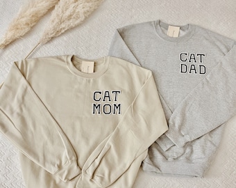 Cat Mom Sweatshirt | Cat Dad Sweatshirt | Cat Mom Crewneck | Cat Dad Crewneck | Cat Dad Father's Day Gift|  Cat Mom Gift | Gifts for Cat Dad