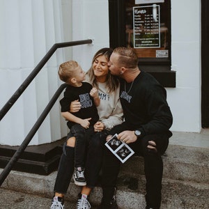 Mom and Dad Sweatshirt | Pregnancy Reveal Ideas | Mom Dad Baby Hospital Outfit | Baby Announcement | Mommy Sweatshirt | Daddy Sweatshirt image 4