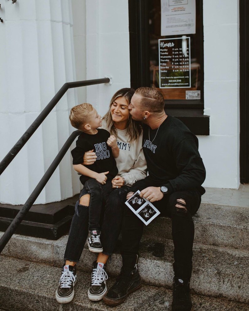 Mom and Dad Sweatshirt | Pregnancy Reveal Ideas | Mom Dad Baby Hospital Outfit | Baby Announcement | Mommy Sweatshirt | Daddy Sweatshirt image 4