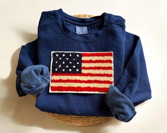 Felpa con bandiera americana Comfort Colors, felpa con bandiera USA, maglione del 4 luglio, felpa del Memorial Day, felpa patriottica, maglietta americana