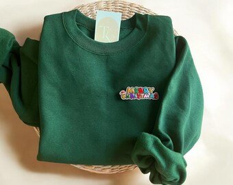 Merry Christmas Sweatshirt, Vintage Christmas Sweater, Retro Christmas Sweatshirt, Festive Holiday Sweater, Christmas Sweatshirt for Women