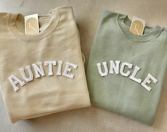 Aunt Sweatshirt | Auntie Sweatshirt Uncle Sweatshirt | Uncle Crewneck | Aunt Pregnancy Announcement Gift | Uncle Pregnancy Announcement Gift
