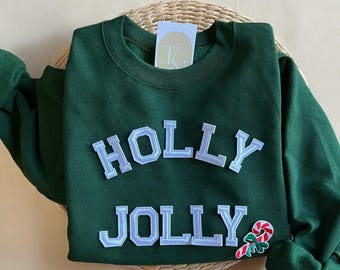 Holly Jolly Sweatshirt, Christmas Shirt, Womens Christmas Sweatshirt, Holiday Shirt, Christmas Apparel, Christmas Gifts, Christmas Crewneck