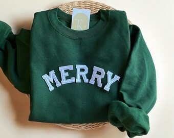 Merry Christmas Sweatshirt, Cute Christmas Sweatshirts for Women, Retro Christmas Shirt, Vintage Christmas Sweater, Holiday Sweatshirts