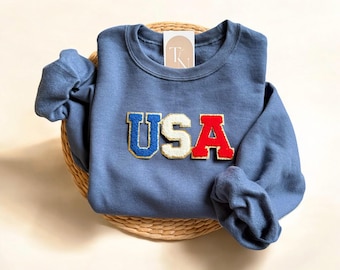Felpa USA, Felpa girocollo USA, Felpa del 4 luglio, Maglione del 4 luglio, Felpa con bandiera americana, Felpa con bandiera USA, Felpa da donna