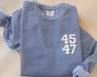 Comfort Colors 45 47 Felpa, Camicia 45 47, Felpa Trump, Camicia Trump, Felpa Trump 2024, Camicia Trump 2024, Trump Merch
