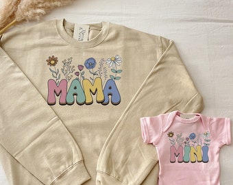 Mom and Baby Sweatshirt, Mommy and Me Outfit, Mama and Mini Sweatshirt, Matching Mom and Baby Outfit, Baby Clothes, Mom and Daughter Outfits